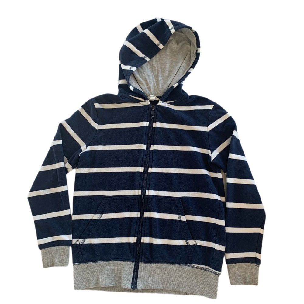 H&M Navy and White Stripe Hoodie. 8-10